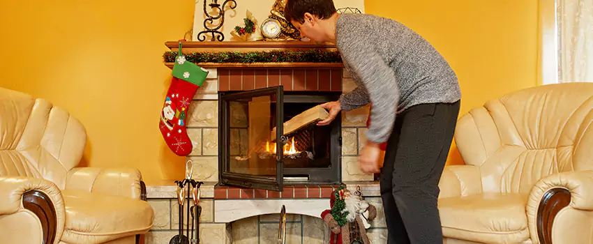 Rusted Metal Fireplace Restoration in Coram, New York